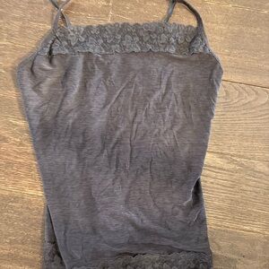 Black Lace Trim Women's Top